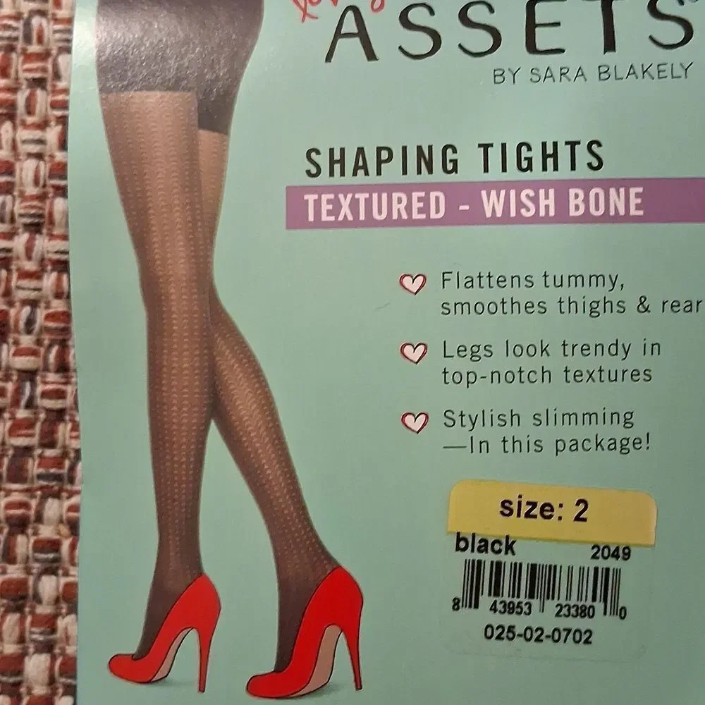 ASSETS by Sara Blakely Black Textured Wish Bone Shaping Tights